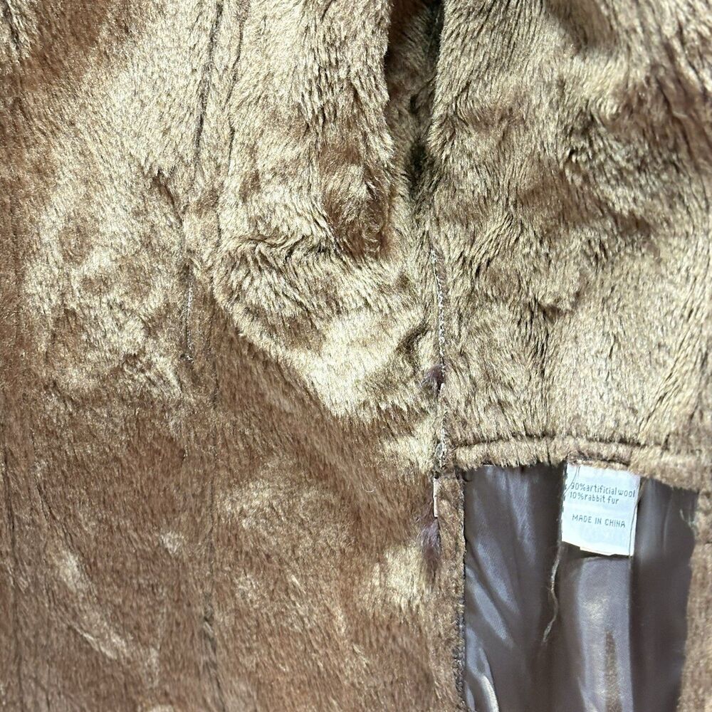 VTG Cache Penny Lane Suede Faux Fur Trim Boho Afghan Toggle Jacket Women’s 6 - Picture 11 of 15